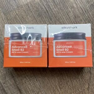 Silkyshark Advanced Snail 92 All In One Cream 100g Snail Mucin Moisturizer 2 Pck